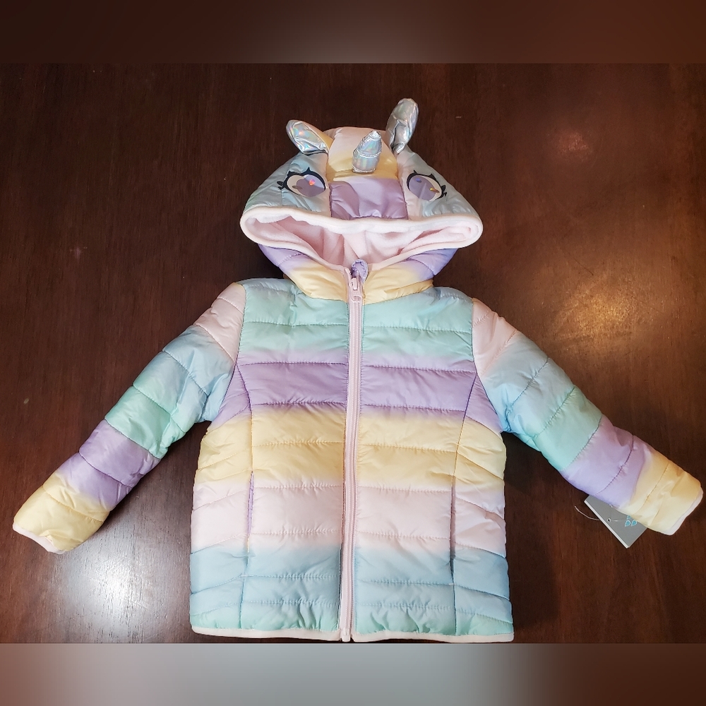 NWT Pastel Unicorn Infant Winter Coat